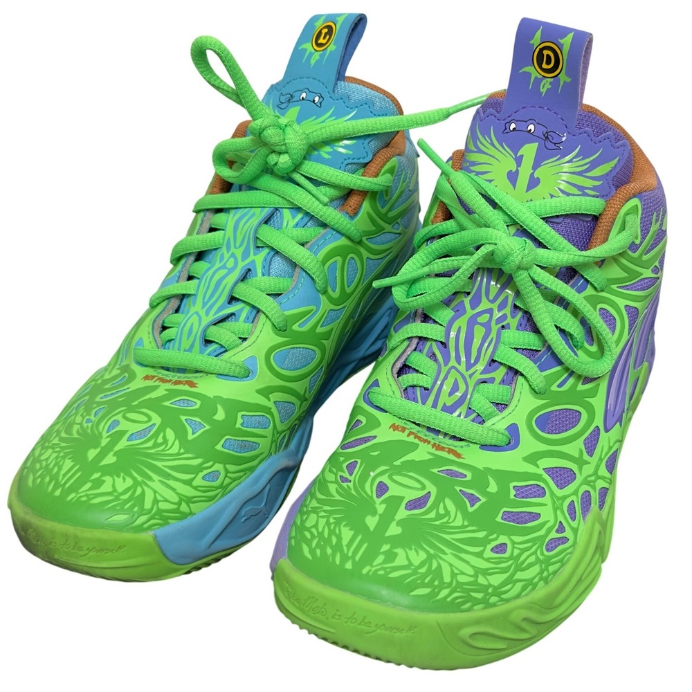 Puma LaMelo Ball MB 04 Teenage Mutant Ninja Turtles Kids 1 C Basketball Shoes A+